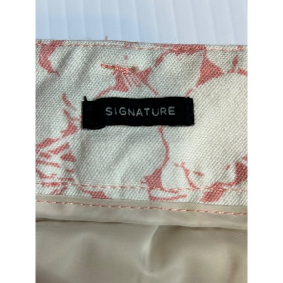 Talbots‎ Womens Signature  Pink Cream Floral Cropped Pants Size 6 - Picture 6 of 7